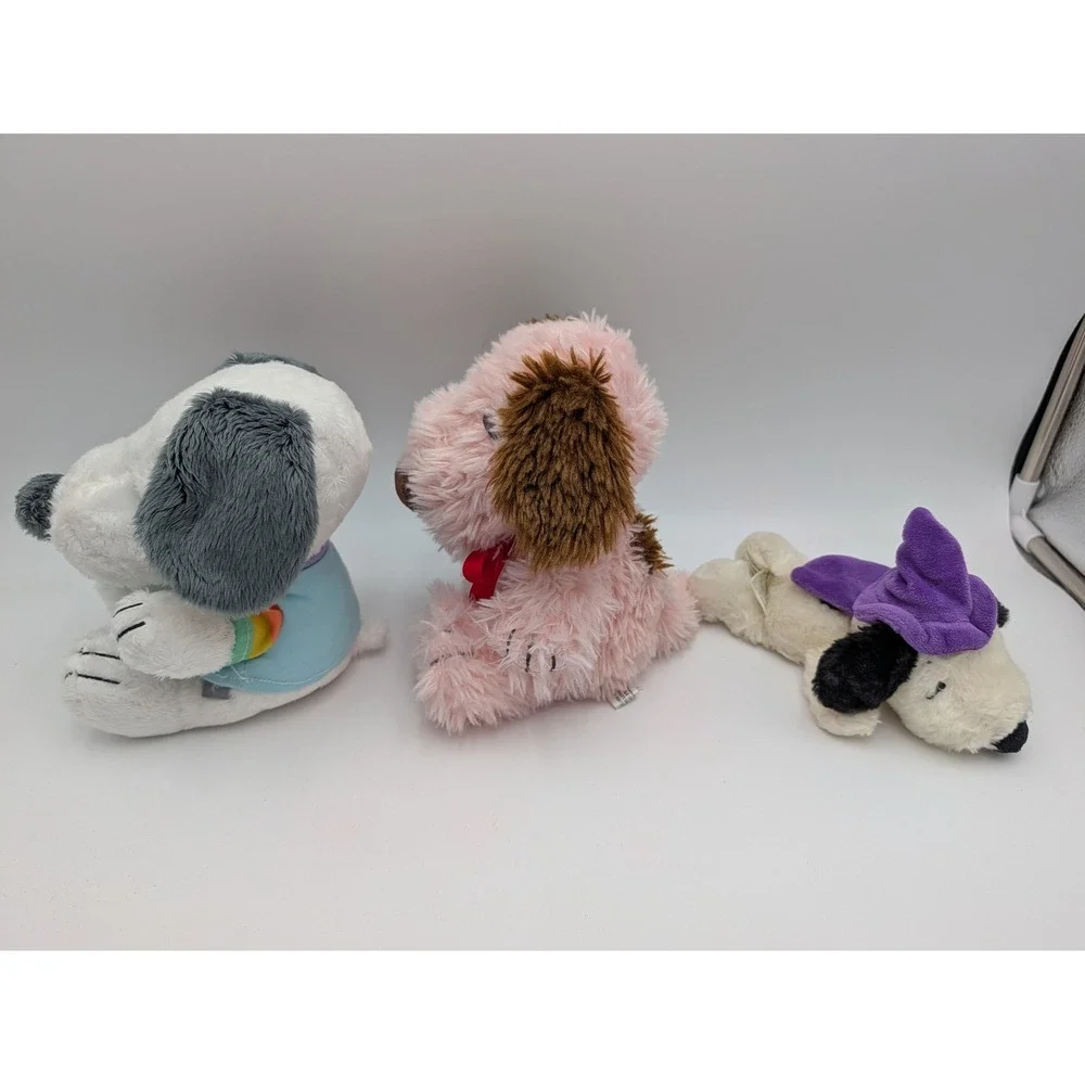 Peanuts Snoopy Plush Lot 3 White Pink Halloween Witch Spring Hallmark Cedar Fair